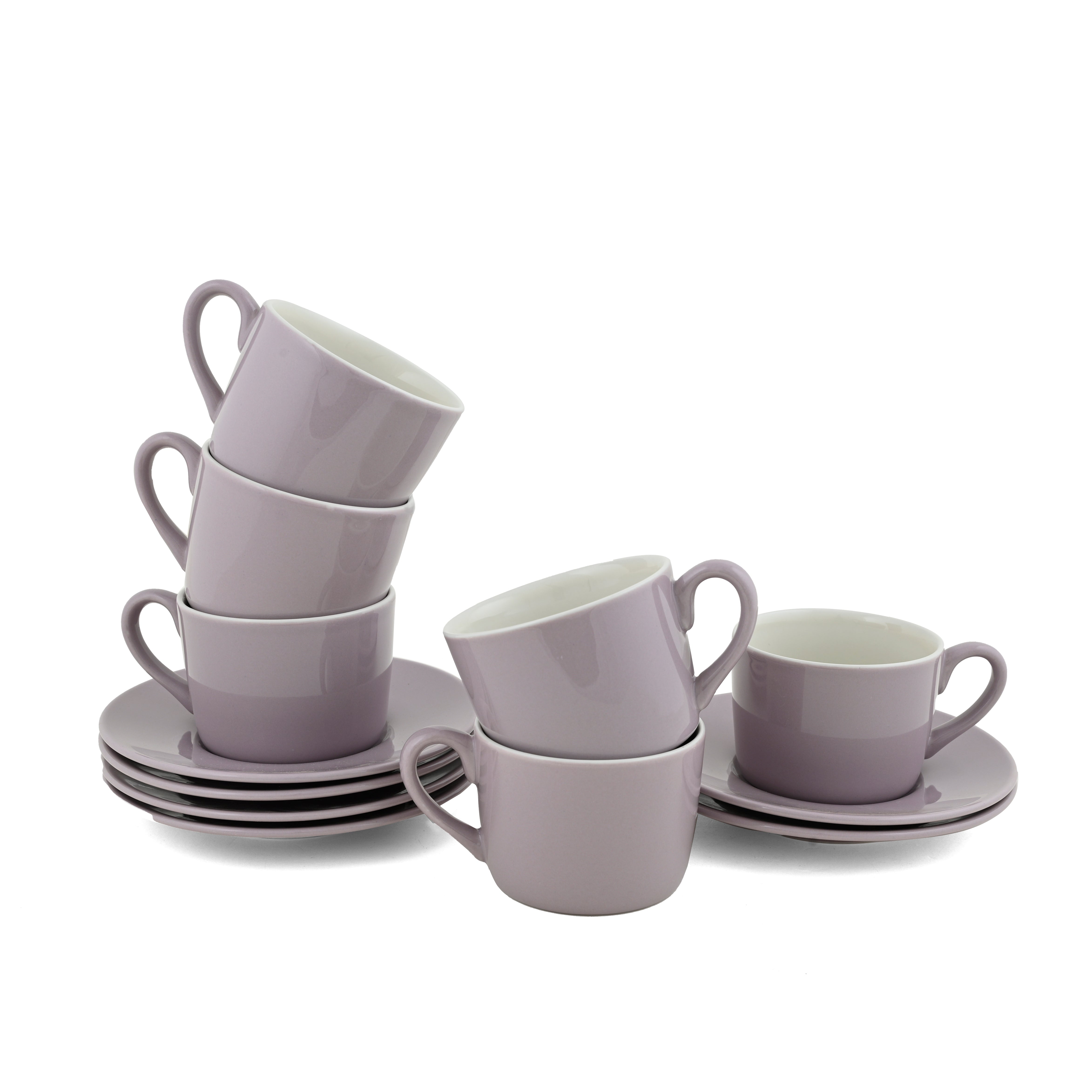 Cup & Saucer Set of 12pc. CS1 - LIGHT PURPLE – Hitkari Potteries