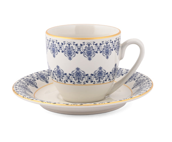 Blue Tapestry - 12 PC. CUP AND SAUCER SET