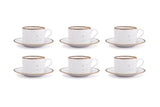 White Sparkle - 12 PC. CUP AND SAUCER SET (AP - 101)