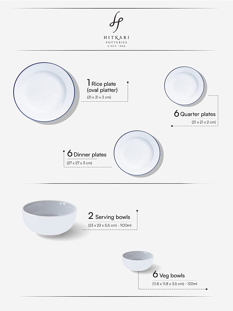 BLUE DEW - 21 PC. DINNER SET