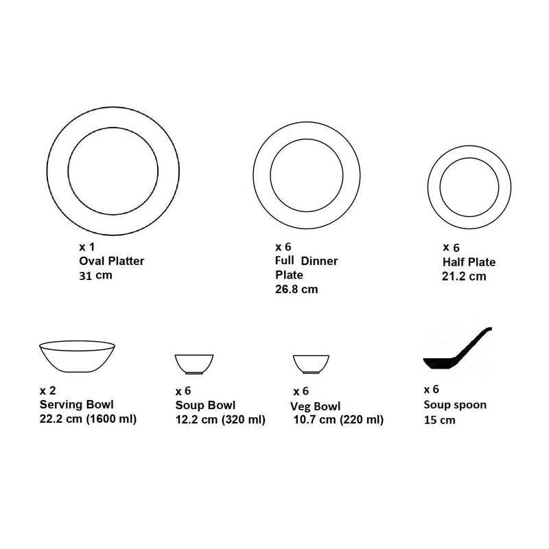 CHOCO BROWN - 33 PC. DINNER SET