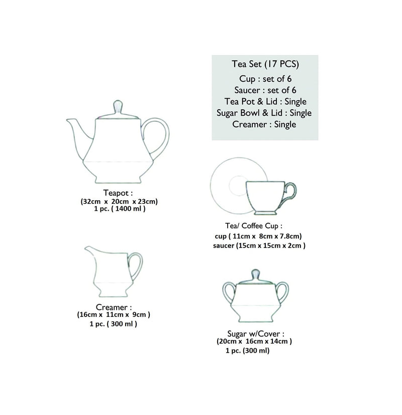 MATT NAVY - 17 PC. TEA SET