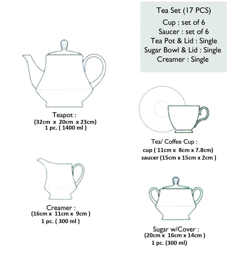 MATT NAVY - 17 PC. TEA SET