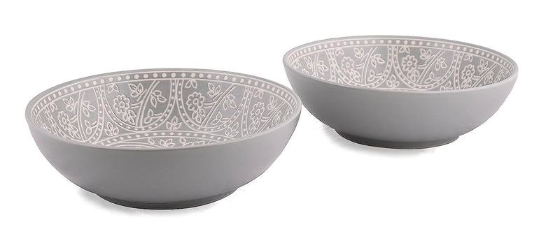 MILA LIGHT GREY SERVING BOWL 2 PC