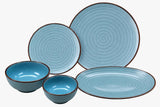 Hitkari Potteries Dinner Set 18 Pieces For Family of 6 | Porcelain Dinner Sets For Gift | Dinnerware Set, Crockery Set For Dining | Food Grade Dinner Plate 6pc, Side Plate 6pc, Katori 6pc, Serving Set
