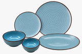 Hitkari Potteries Dinner Set 18 Pieces For Family of 6 | Porcelain Dinner Sets For Gift | Dinnerware Set, Crockery Set For Dining | Food Grade Dinner Plate 6pc, Side Plate 6pc, Katori 6pc, Serving Set