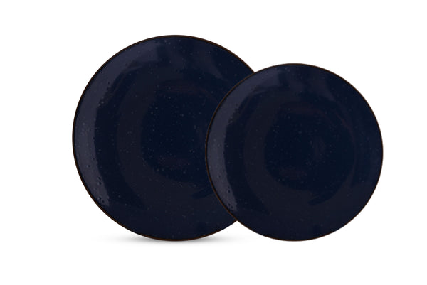 Hitkari Porcelain Rustic Navy 8 Full Plate & Side Plate