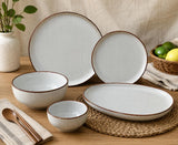 Hitkari Potteries Dinner Set 27 Pcs For Family of 6 | Porcelain Dinner Sets For Gift | Crockery Set For Dining | Food Grade Dinner Plate 6pc/Side Plate 6pc/Katori 12pc,Bowl 2pc/Platter 1pc,Serving Set