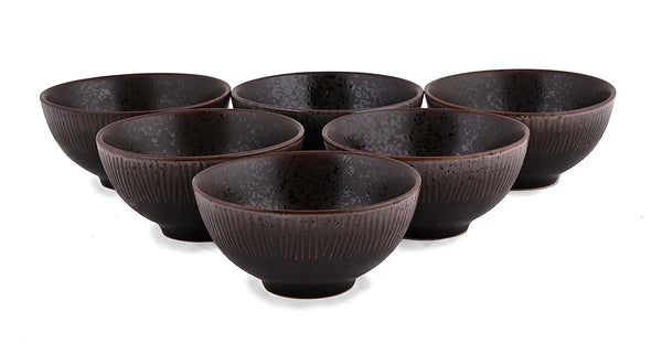 Rustic Brown Veg Bowl Set-6 Pcs