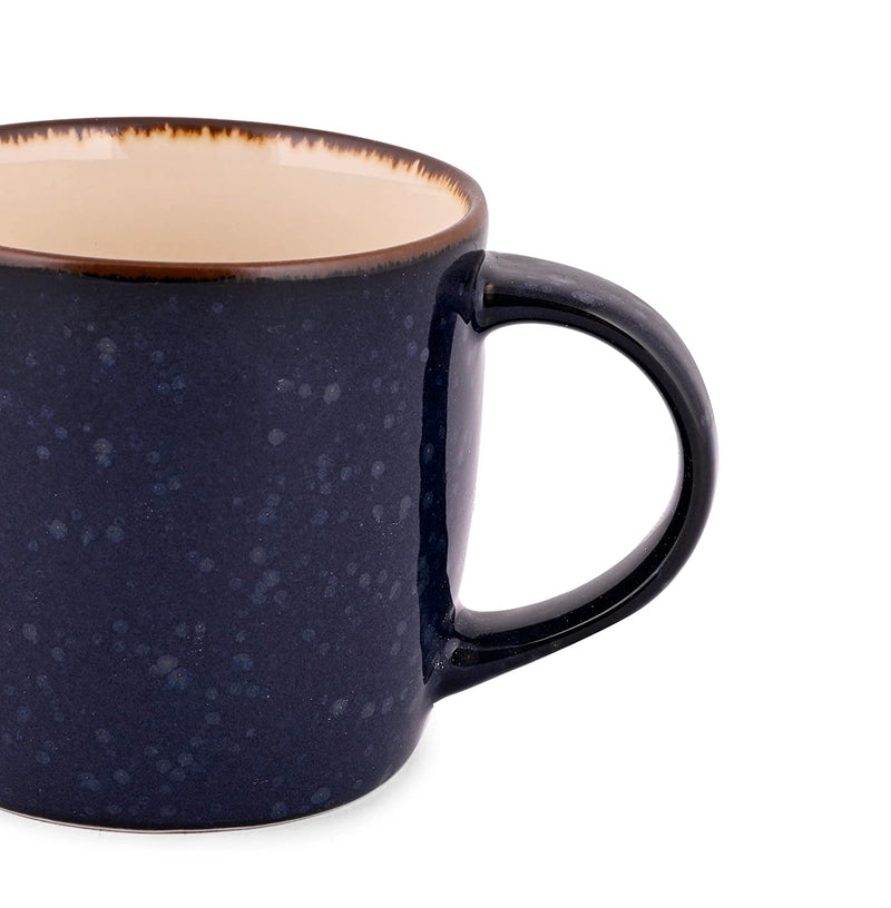 Rustic Navy Grey Coffee Mug Set of 6 Pc
