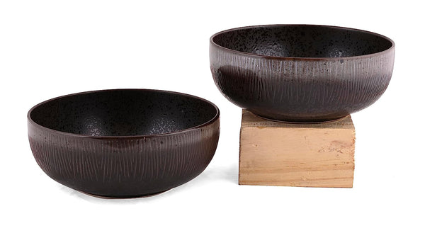 Rustic Brown Serving Bowl 2 PC