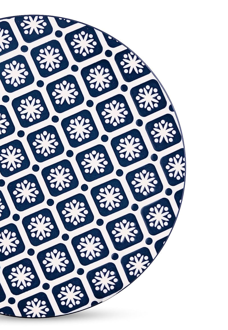 CINNAFLOWER INDIGO Side Plate Set Of 6