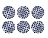 CINNAFLOWER INDIGO Full Plate Set Of 6