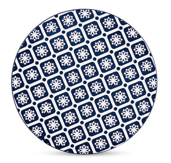 CINNAFLOWER INDIGO Full Plate Set Of 6