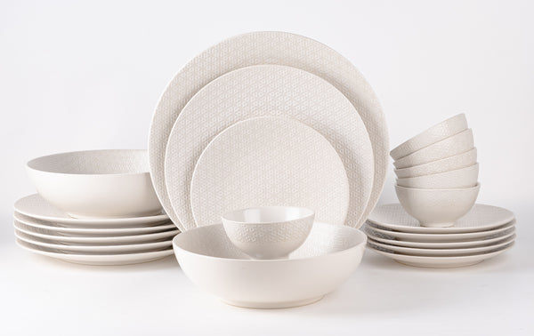 BLOOMA WHITE- 21 PC. DINNER SET