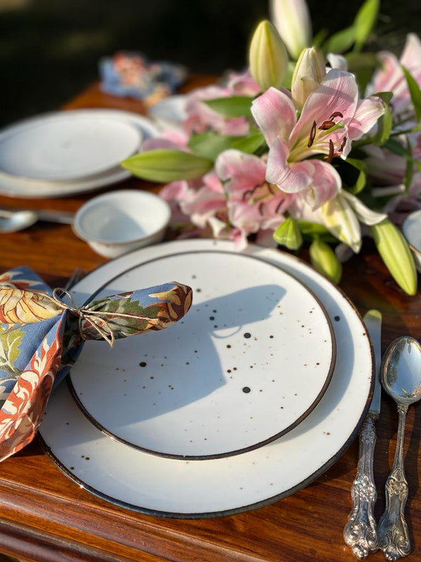 White Sparkle Rice Plate Set of 1 PC.