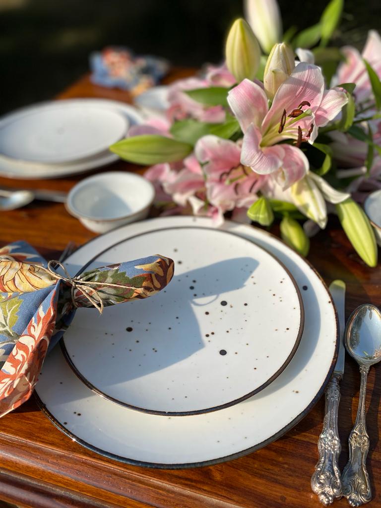 White Sparkle Rice Plate Set of 1 PC.