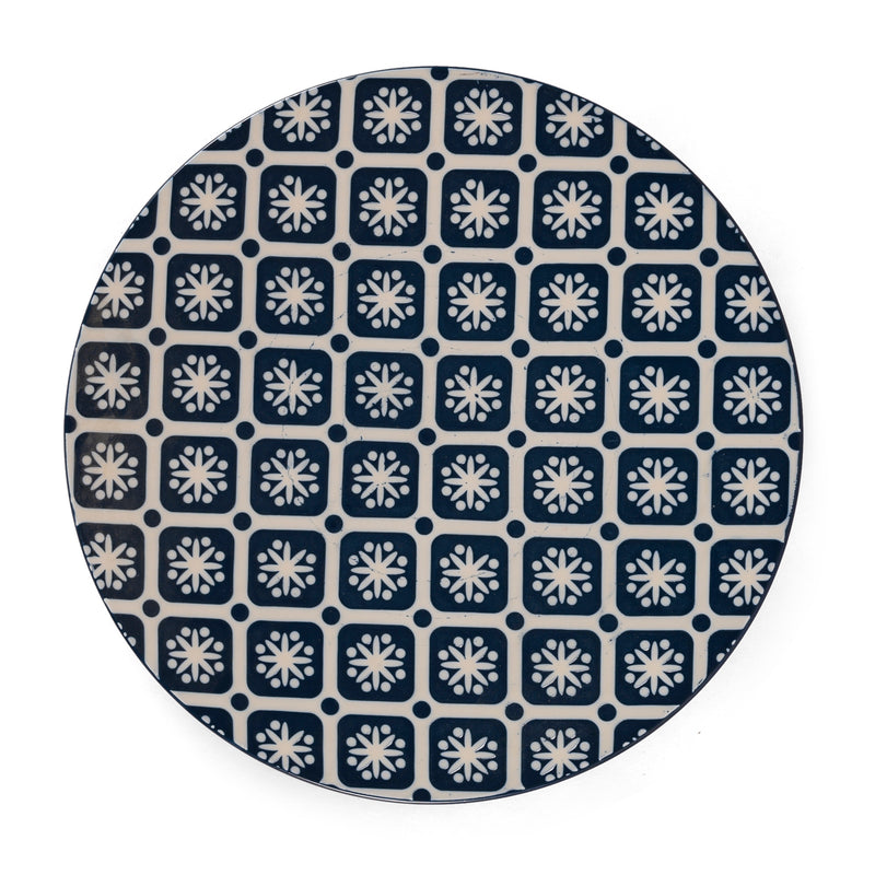 Hitkari Porcelain Cinnaflower Indigo 8 Full Plate & Side Plate