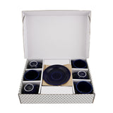 Hitkari Basics Cobalt Glossy Porcelain Cup and Saucer Set | 190ml Elegant Tea & Coffee Set of 12 | Ideal Gift for Housewarming & Festivals