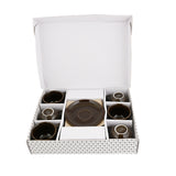 Hitkari Basics Brown Glossy Porcelain Cup and Saucer Set | 240ml Elegant Tea & Coffee Set of 12 | Ideal Gift for Housewarming & Festivals