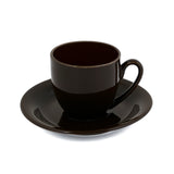 Hitkari Basics Brown Glossy Porcelain Cup and Saucer Set | 190ml Elegant Tea & Coffee Set of 12 | Ideal Gift for Housewarming & Festivals