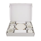 Hitkari Basics Ivory Glossy Porcelain Cup and Saucer Set | 240ml Elegant Tea & Coffee Set of 12 | Ideal Gift for Housewarming & Festivals