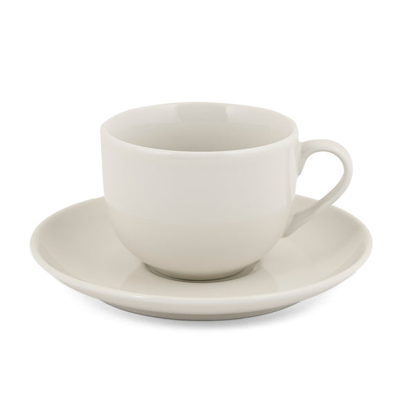 Hitkari Basics Ivory Glossy Porcelain Cup and Saucer Set | 240ml Elegant Tea & Coffee Set of 12 | Ideal Gift for Housewarming & Festivals