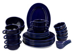 Hitkari Basics Porcelain Glossy Cobalt Dinner Set 33 Pcs | Elegant Dinnerware for Home & Gifting