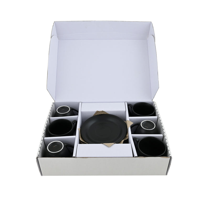 Cup & Saucer Set of 12pc. CS2 - MATTE BLACK