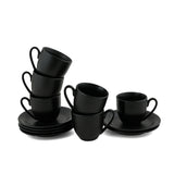 Cup & Saucer Set of 12pc. CS2 - MATTE BLACK