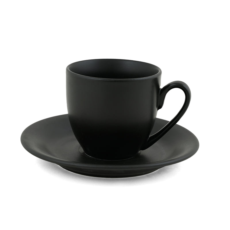 Cup & Saucer Set of 12pc. CS2 - MATTE BLACK