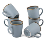 Crackled Blue Matte COFFEE MUGS SET OF 6