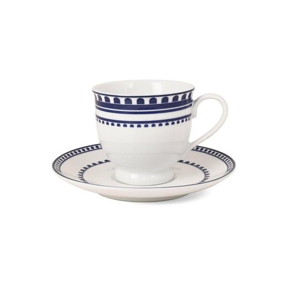 Hitkari Renata Porcelain Tea Cup & Saucer Set of 6 – Elegant Luxury Finish, Microwave & Dishwasher Safe
