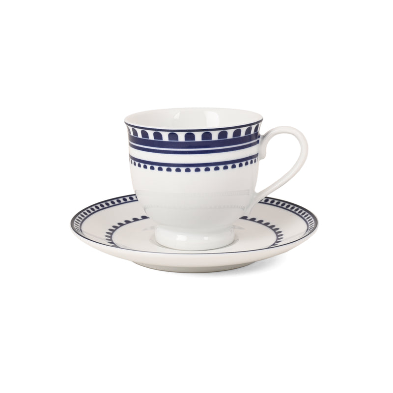 Hitkari Renata Porcelain Tea Cup & Saucer Set of 6 – Elegant Luxury Finish, Microwave & Dishwasher Safe