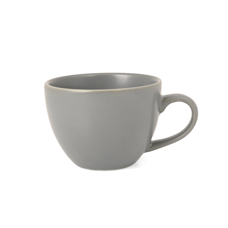 Hitkari Grey Matt Porcelain Cup & Saucer Set of 6 – Premium Matte Finish, Microwave & Dishwasher Safe