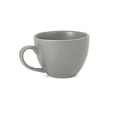 Hitkari Grey Matt Porcelain Cup & Saucer Set of 6 – Premium Matte Finish, Microwave & Dishwasher Safe