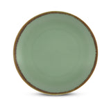 Crackled Matt Green Glaze Porcelain 33Pc. Dinner Set