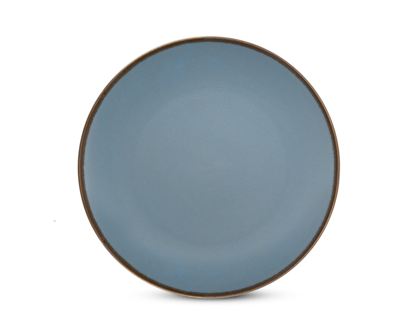 Crackled Matt Blue Glaze Porcelain 33Pc. Dinner Set
