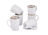 WHITE SPARKLE COFFEE MUGS SET OF 6 (SL-35)