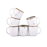 WHITE SPARKLE COFFEE MUGS SET OF 6 (SL-04)