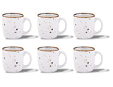 WHITE SPARKLE COFFEE MUGS SET OF 6 (SL-04)