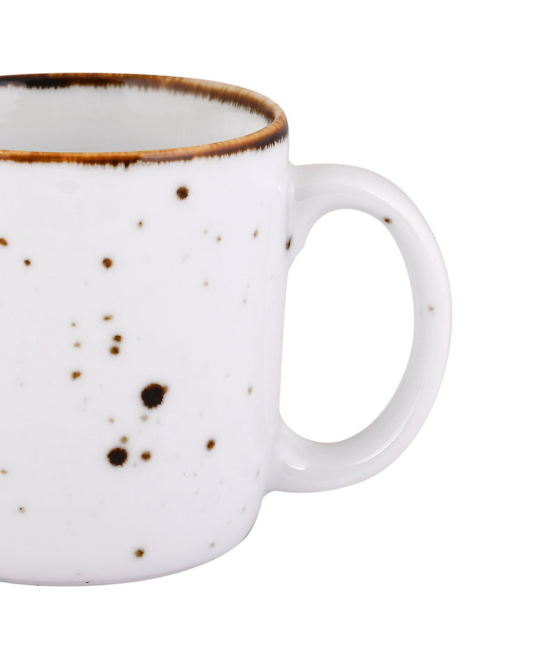 WHITE SPARKLE COFFEE MUGS SET OF 6 (SL-04)