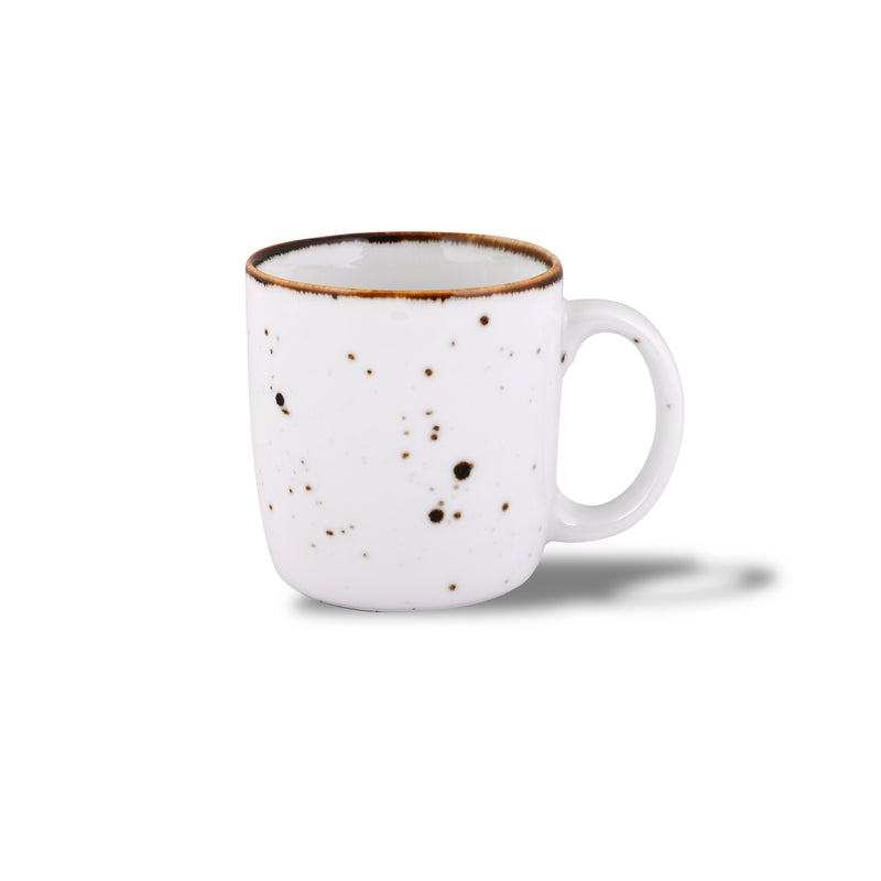 WHITE SPARKLE COFFEE MUGS SET OF 6 (SL-04)