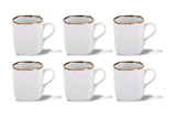 WHITE SPARKLE COFFEE MUGS SET OF 6 (SL-56)