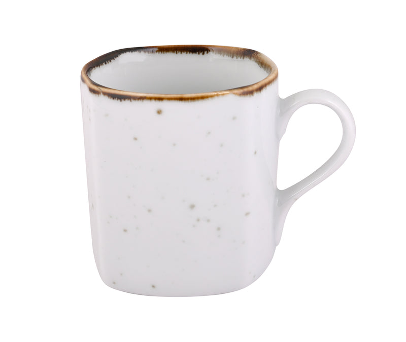 WHITE SPARKLE COFFEE MUGS SET OF 6 (SL-56)