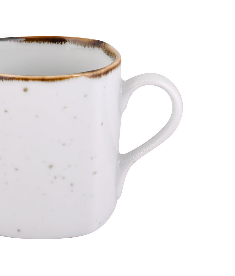 WHITE SPARKLE COFFEE MUGS SET OF 6 (SL-56)