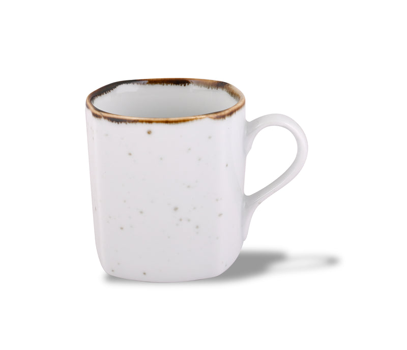 WHITE SPARKLE COFFEE MUGS SET OF 6 (SL-56)