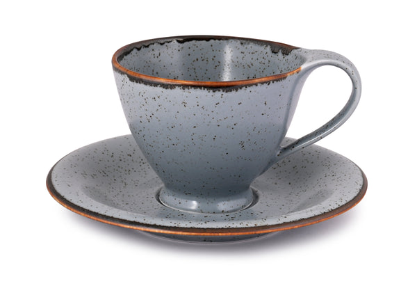 Matt Grey Sky - 12 PC. CUP AND SAUCER SET (AP - 119)