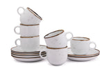 White Sparkle - 12 PC. CUP AND SAUCER SET (AP - 102)