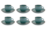 Glossy Green Forest - 12 PC. CUP AND SAUCER SET (AP - 102)